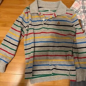 GAP Kids Polo Shirt - Gray with Multicolor Stripes